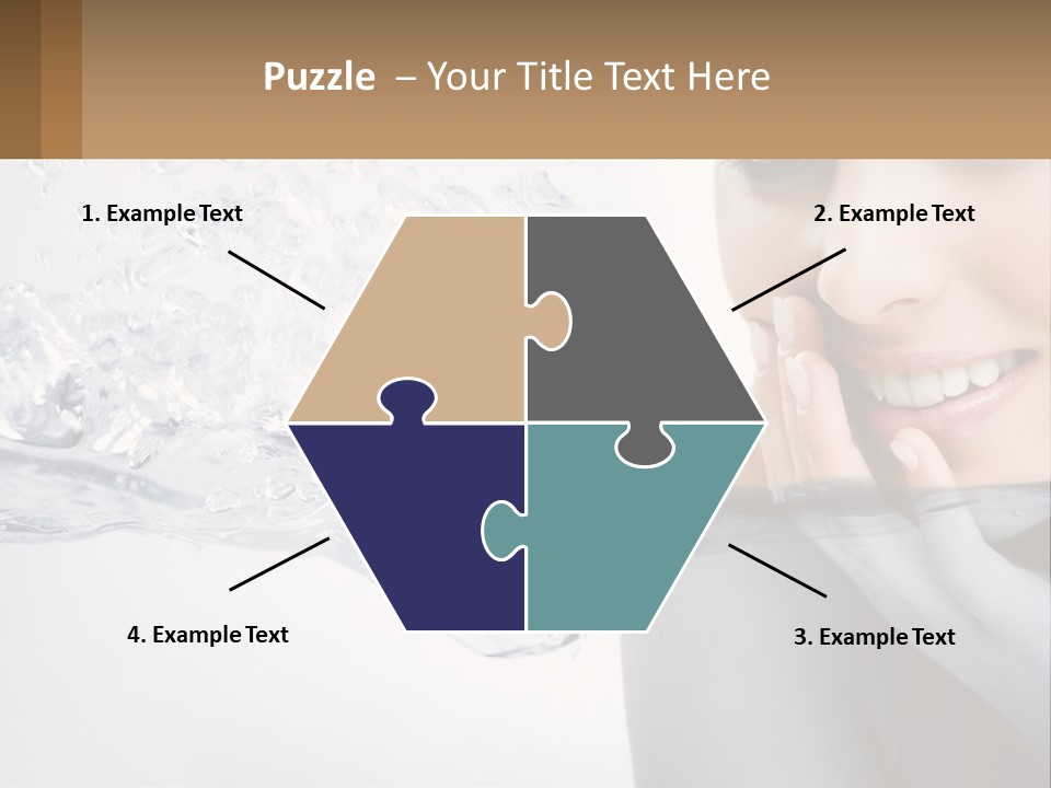 A Woman Is Smiling With Her Hand On Her Face PowerPoint Template