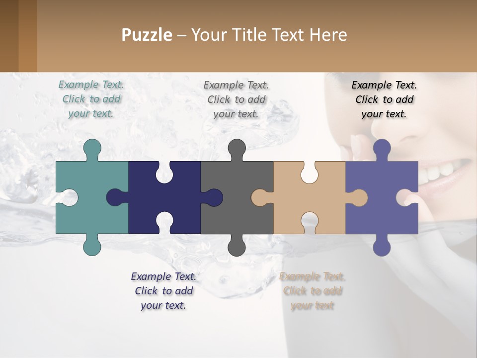 A Woman Is Smiling With Her Hand On Her Face PowerPoint Template