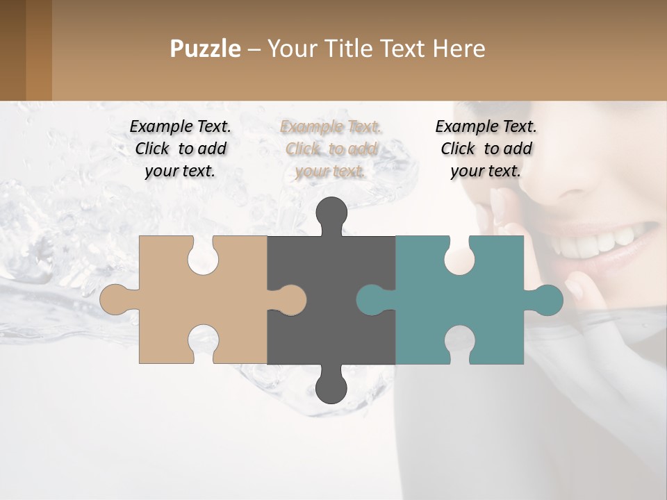 A Woman Is Smiling With Her Hand On Her Face PowerPoint Template