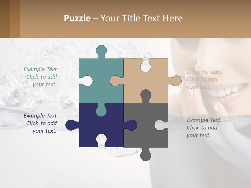 A Woman Is Smiling With Her Hand On Her Face PowerPoint Template