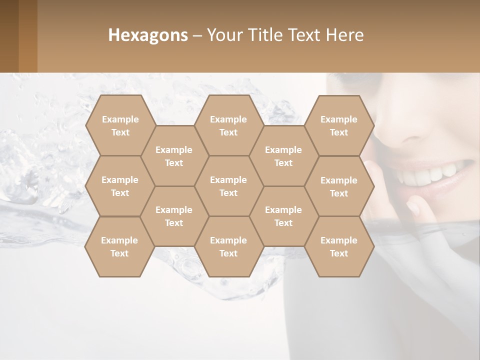 A Woman Is Smiling With Her Hand On Her Face PowerPoint Template