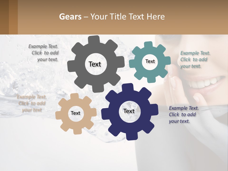 A Woman Is Smiling With Her Hand On Her Face PowerPoint Template