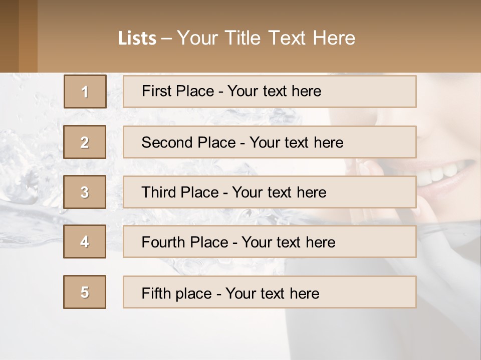 A Woman Is Smiling With Her Hand On Her Face PowerPoint Template