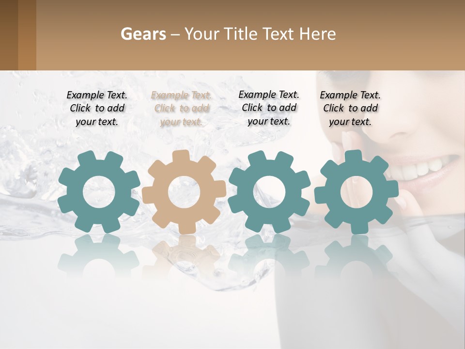 A Woman Is Smiling With Her Hand On Her Face PowerPoint Template