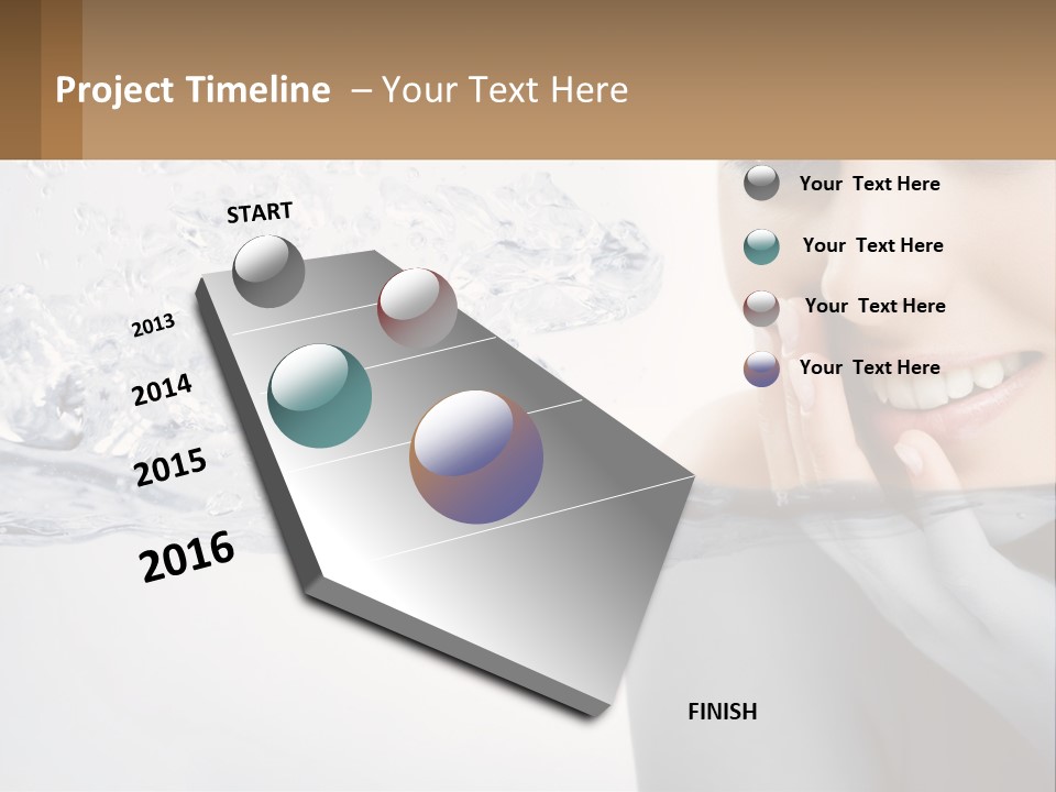 A Woman Is Smiling With Her Hand On Her Face PowerPoint Template