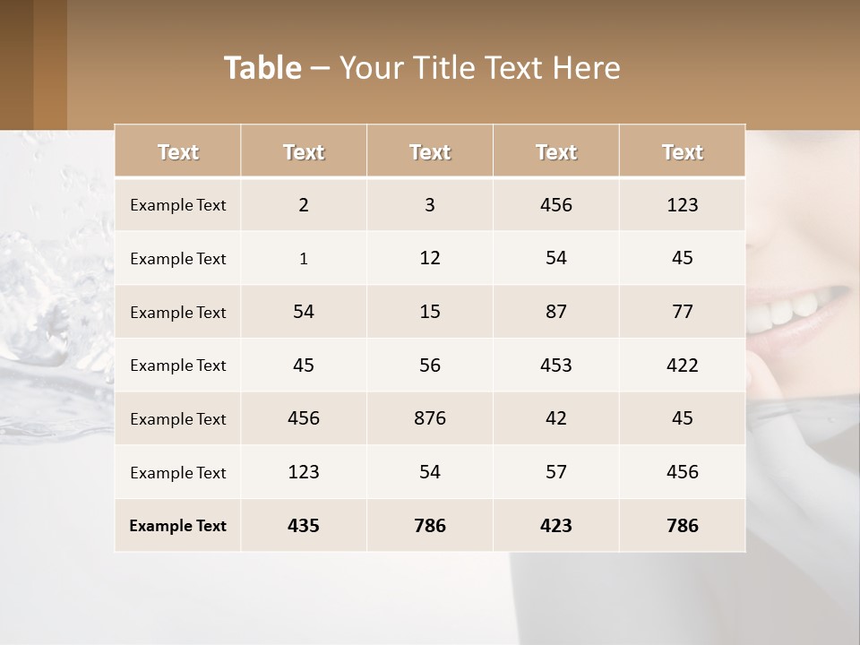 A Woman Is Smiling With Her Hand On Her Face PowerPoint Template