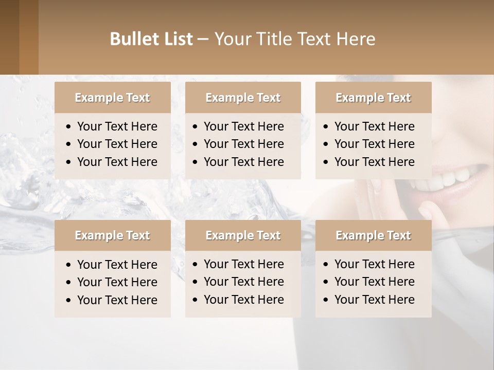 A Woman Is Smiling With Her Hand On Her Face PowerPoint Template