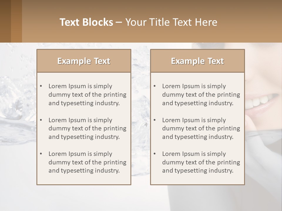 A Woman Is Smiling With Her Hand On Her Face PowerPoint Template