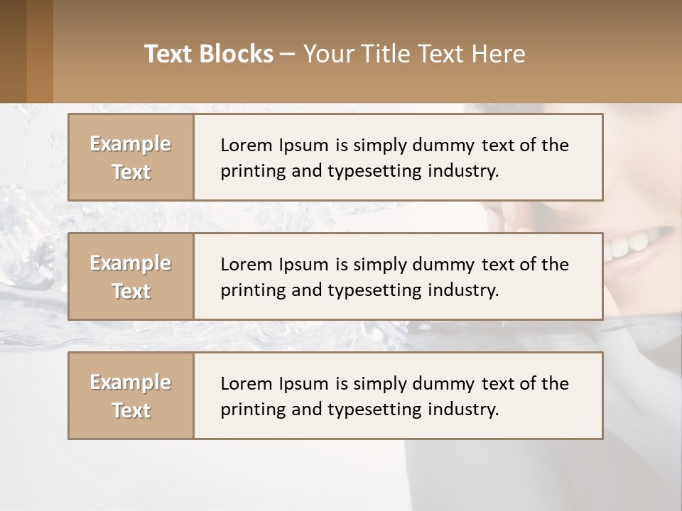 A Woman Is Smiling With Her Hand On Her Face PowerPoint Template