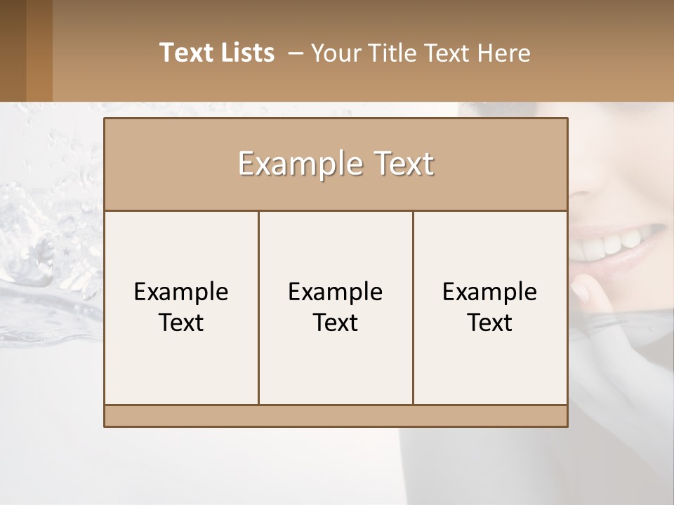 A Woman Is Smiling With Her Hand On Her Face PowerPoint Template