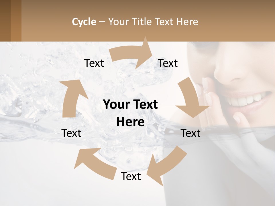 A Woman Is Smiling With Her Hand On Her Face PowerPoint Template