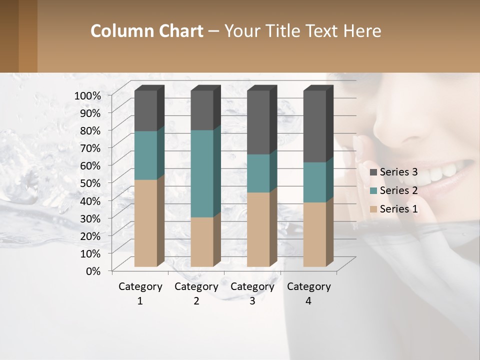 A Woman Is Smiling With Her Hand On Her Face PowerPoint Template