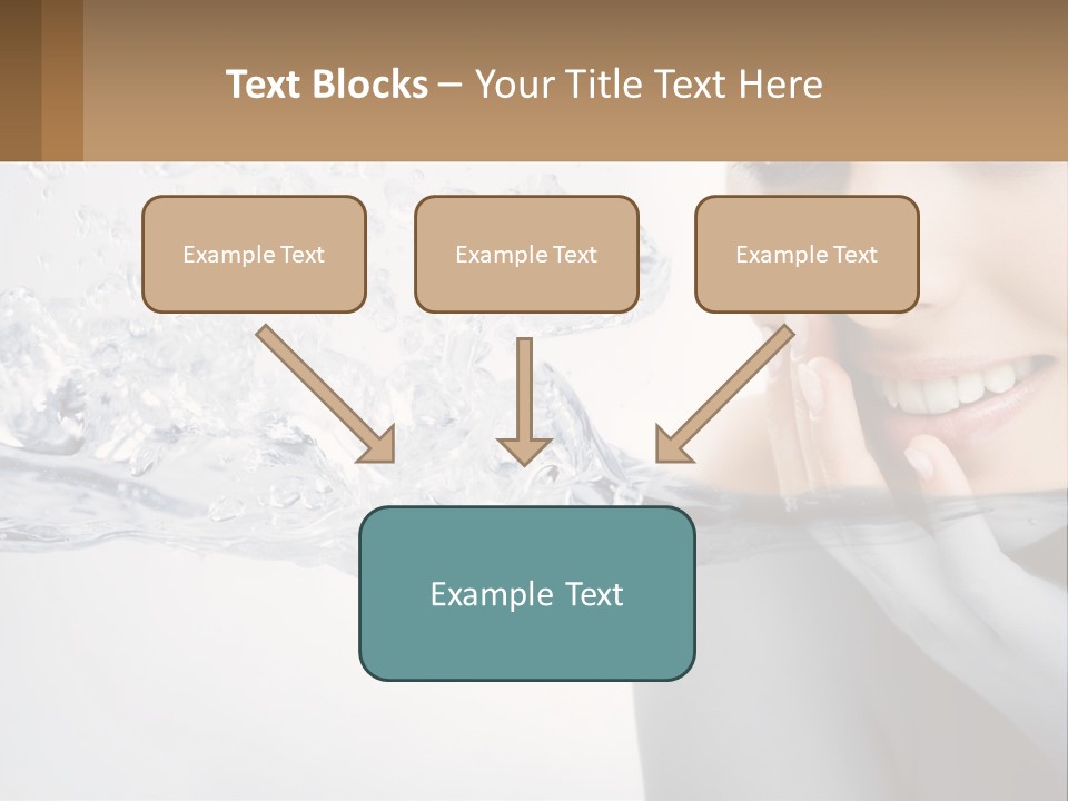 A Woman Is Smiling With Her Hand On Her Face PowerPoint Template