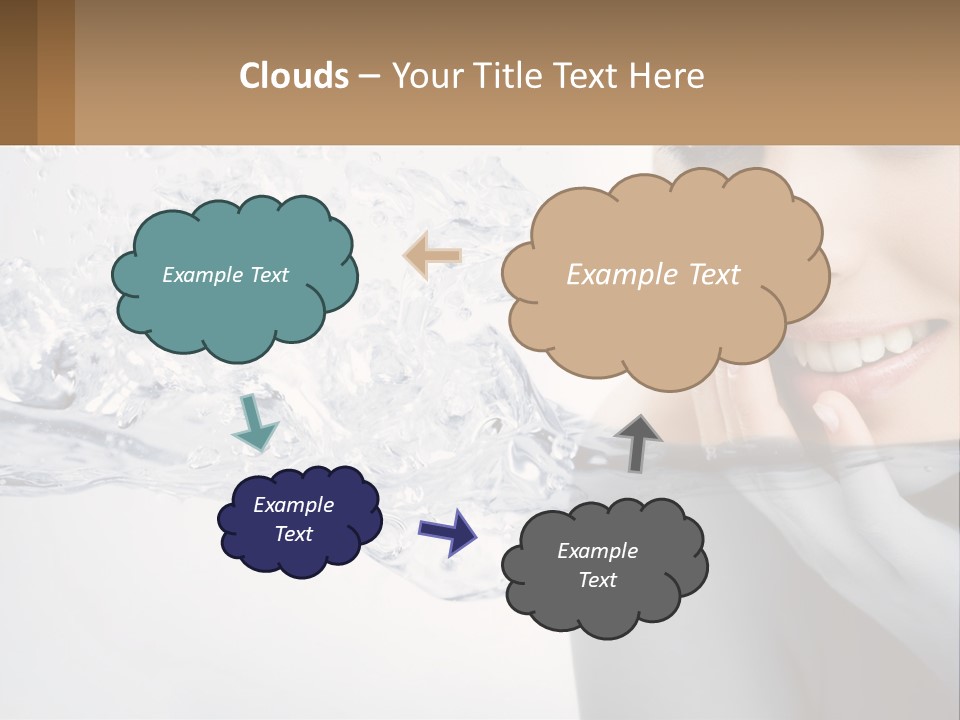 A Woman Is Smiling With Her Hand On Her Face PowerPoint Template
