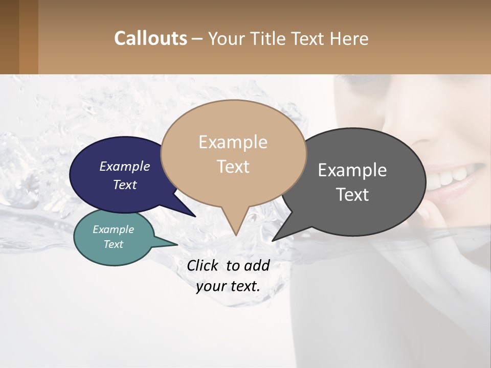 A Woman Is Smiling With Her Hand On Her Face PowerPoint Template