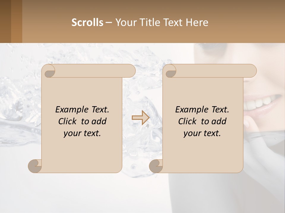 A Woman Is Smiling With Her Hand On Her Face PowerPoint Template