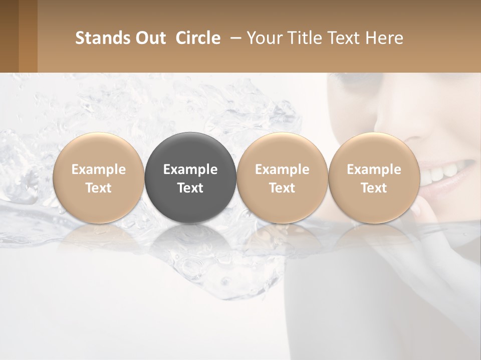 A Woman Is Smiling With Her Hand On Her Face PowerPoint Template