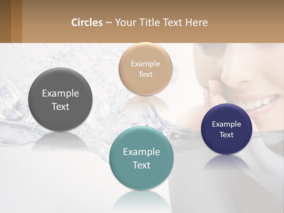 A Woman Is Smiling With Her Hand On Her Face PowerPoint Template