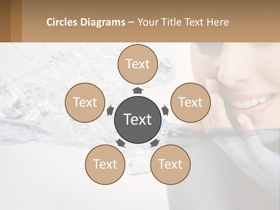 A Woman Is Smiling With Her Hand On Her Face PowerPoint Template