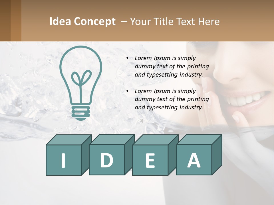 A Woman Is Smiling With Her Hand On Her Face PowerPoint Template