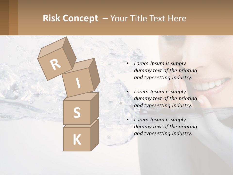 A Woman Is Smiling With Her Hand On Her Face PowerPoint Template