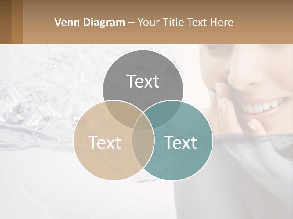 A Woman Is Smiling With Her Hand On Her Face PowerPoint Template