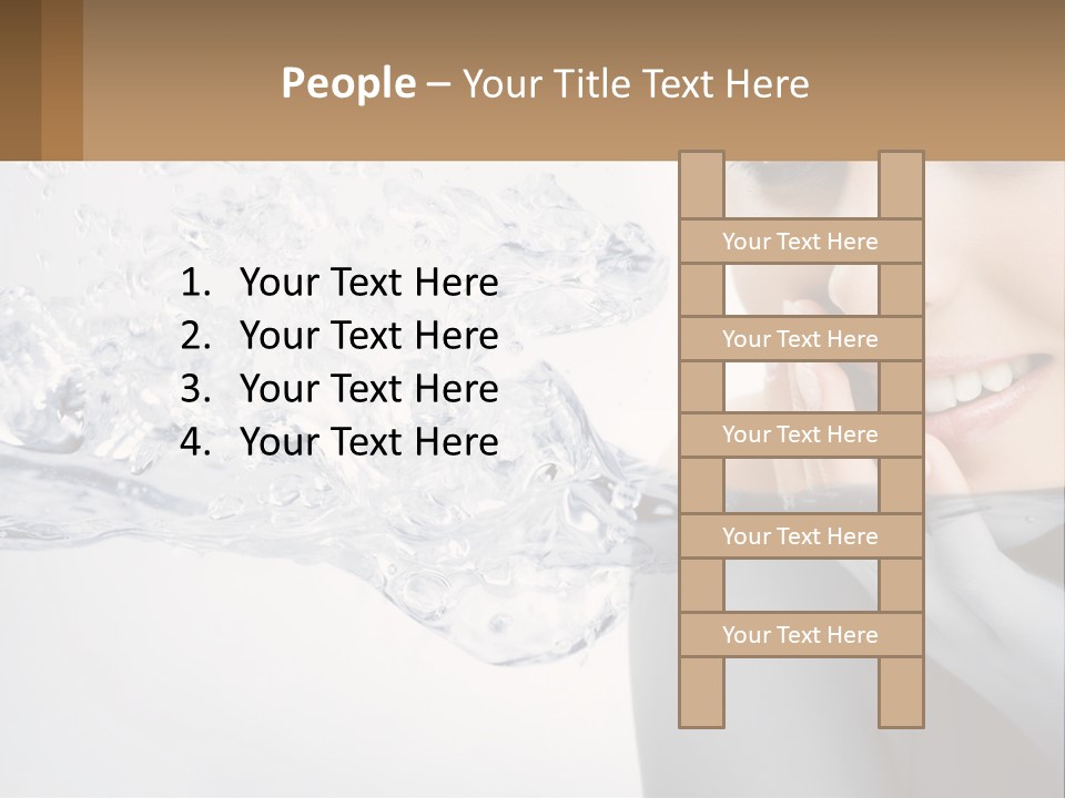 A Woman Is Smiling With Her Hand On Her Face PowerPoint Template