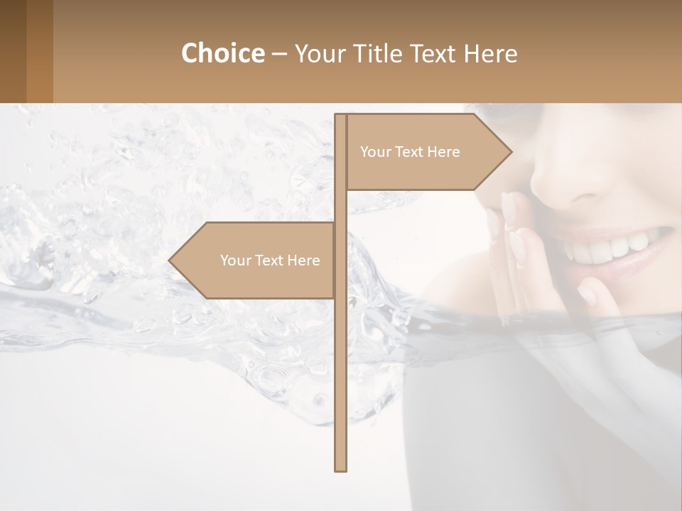 A Woman Is Smiling With Her Hand On Her Face PowerPoint Template