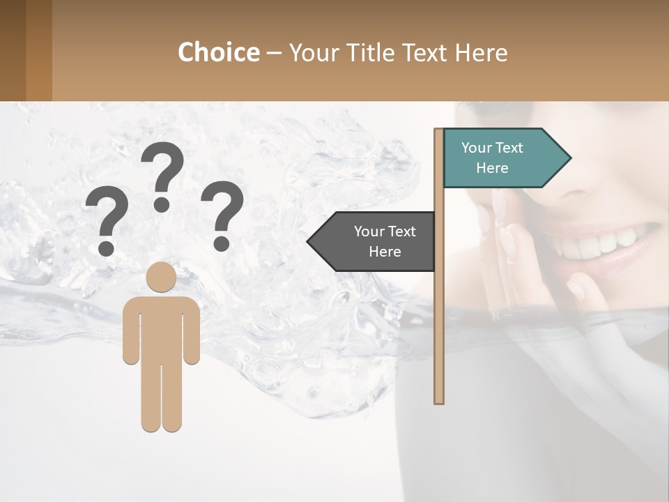 A Woman Is Smiling With Her Hand On Her Face PowerPoint Template