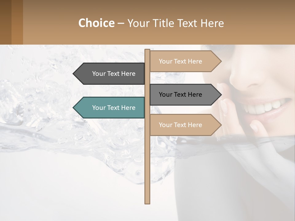 A Woman Is Smiling With Her Hand On Her Face PowerPoint Template