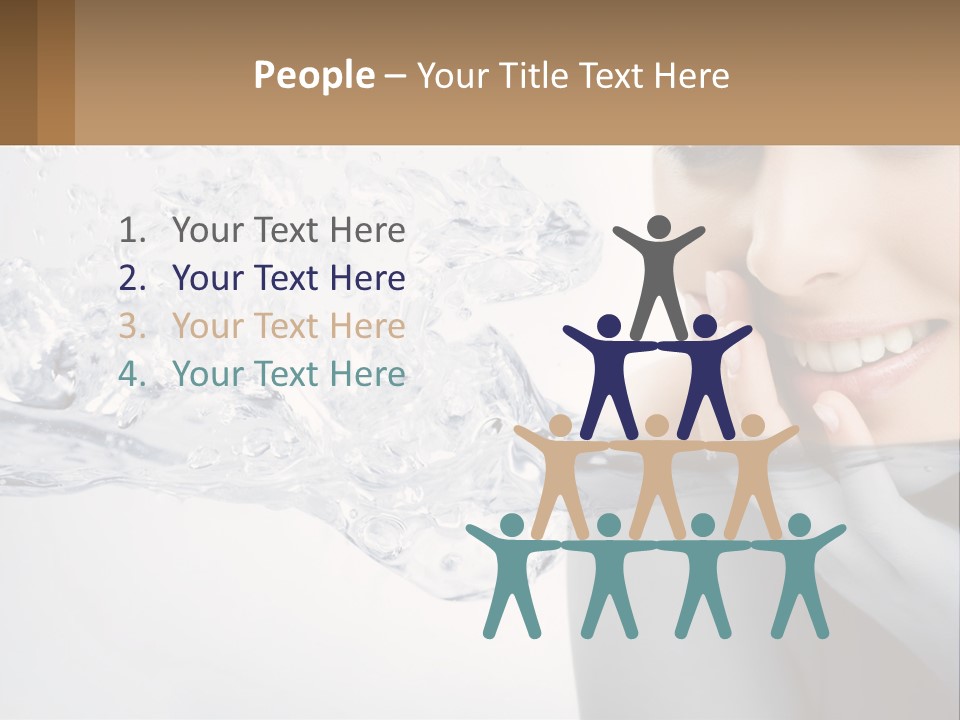 A Woman Is Smiling With Her Hand On Her Face PowerPoint Template