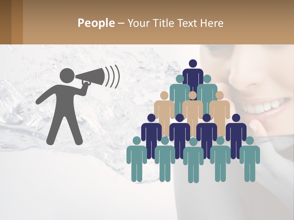 A Woman Is Smiling With Her Hand On Her Face PowerPoint Template