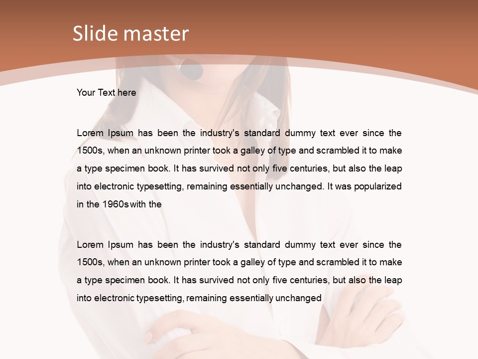Attractive Helpful Businesswoman PowerPoint Template