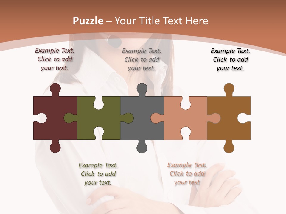 Attractive Helpful Businesswoman PowerPoint Template