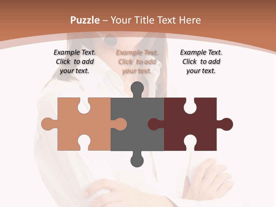 Attractive Helpful Businesswoman PowerPoint Template