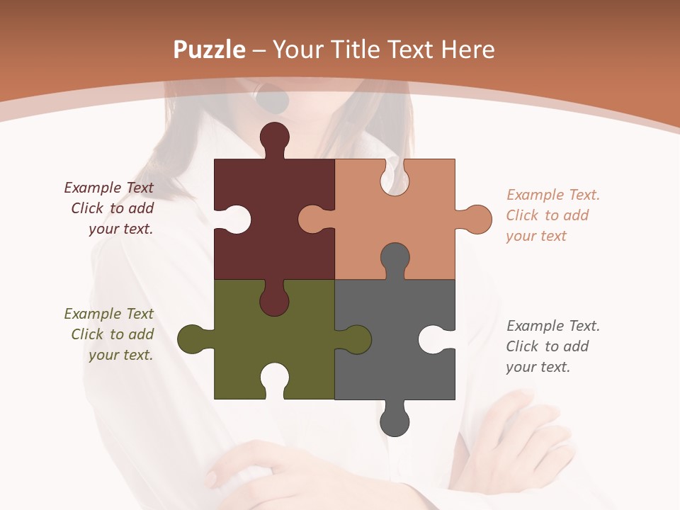 Attractive Helpful Businesswoman PowerPoint Template