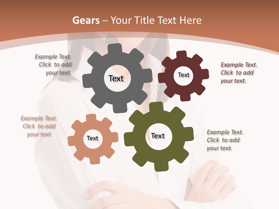 Attractive Helpful Businesswoman PowerPoint Template