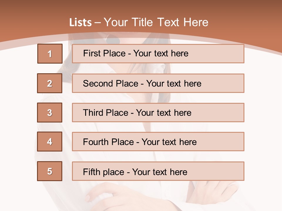 Attractive Helpful Businesswoman PowerPoint Template