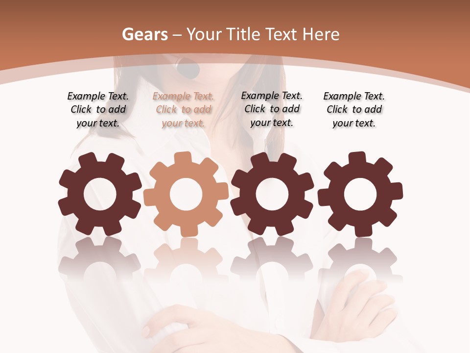 Attractive Helpful Businesswoman PowerPoint Template