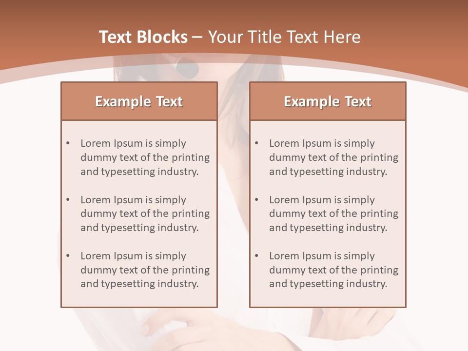 Attractive Helpful Businesswoman PowerPoint Template