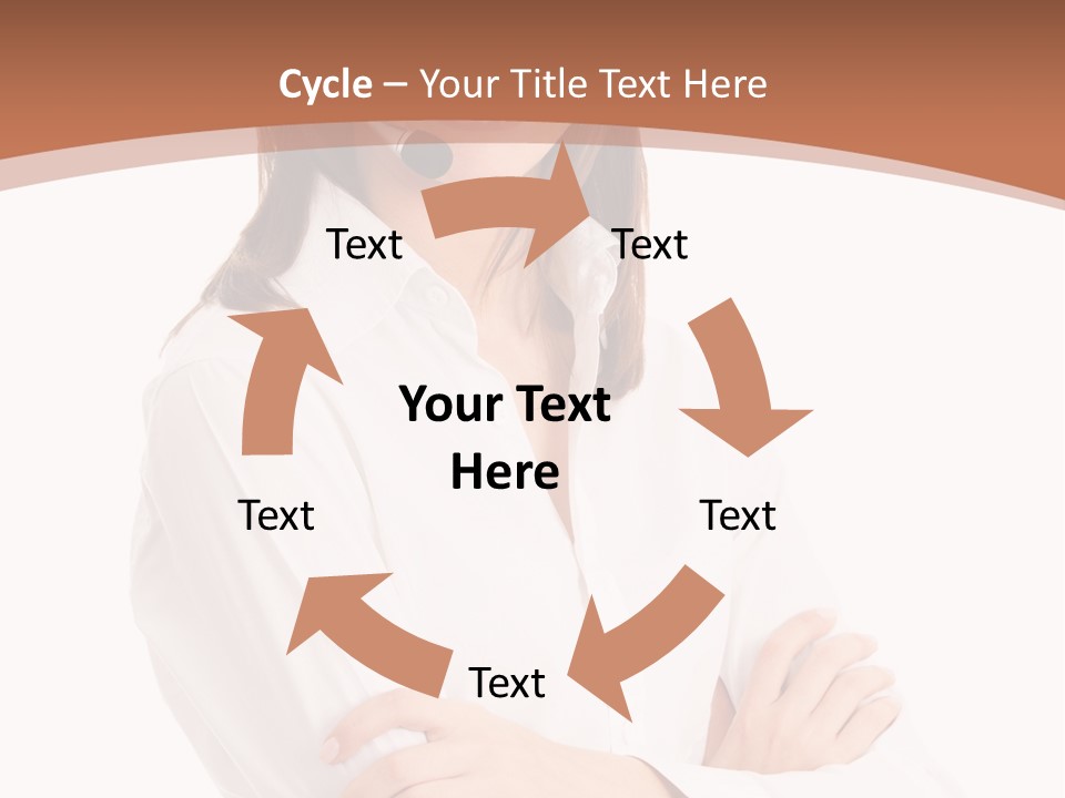 Attractive Helpful Businesswoman PowerPoint Template