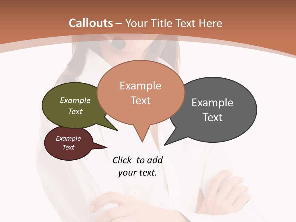 Attractive Helpful Businesswoman PowerPoint Template