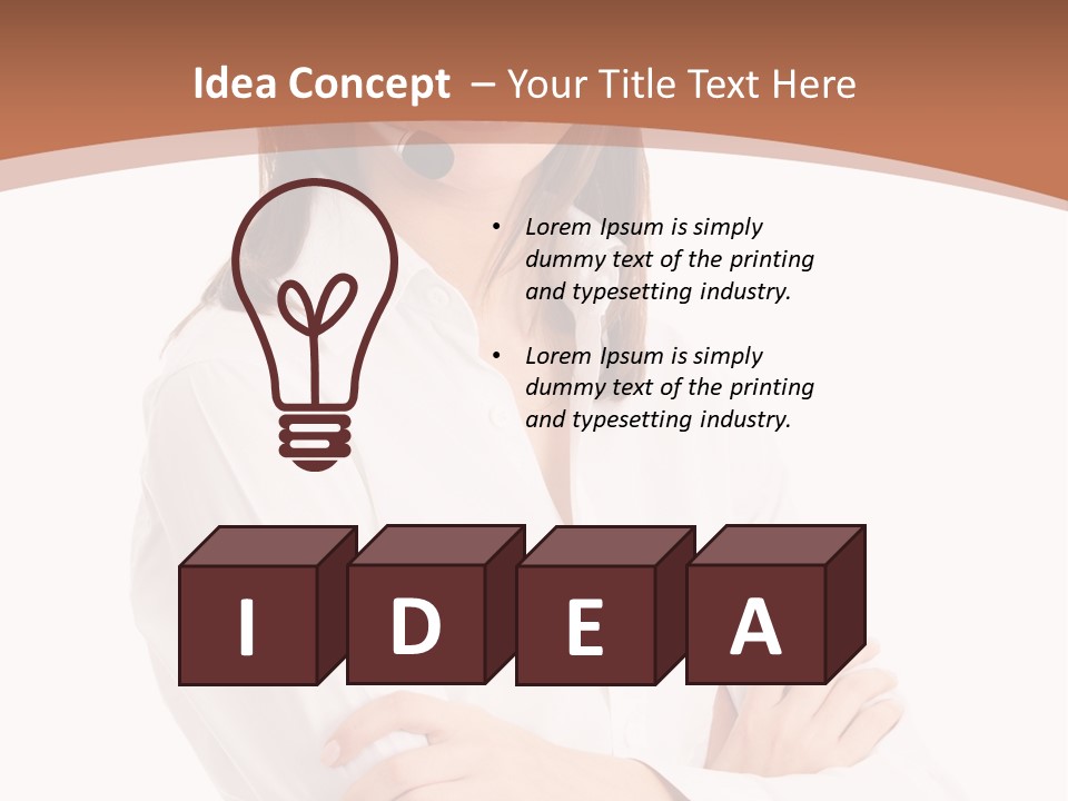 Attractive Helpful Businesswoman PowerPoint Template