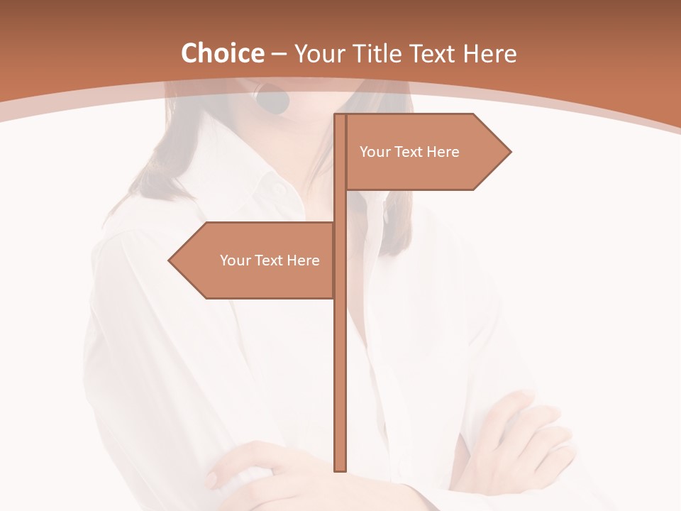 Attractive Helpful Businesswoman PowerPoint Template