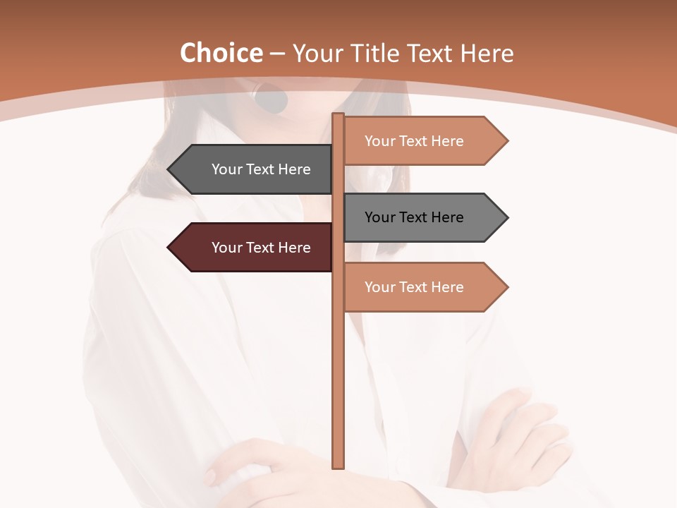 Attractive Helpful Businesswoman PowerPoint Template