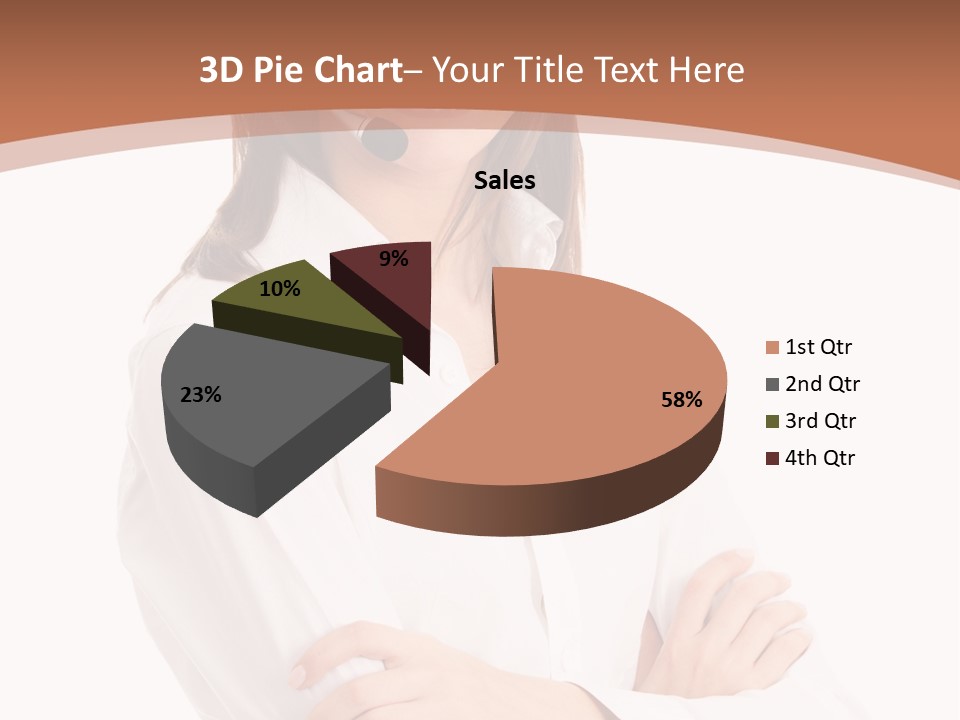 Attractive Helpful Businesswoman PowerPoint Template