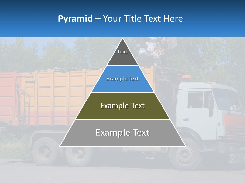 A Yellow And Orange Truck Parked On The Side Of A Road PowerPoint Template