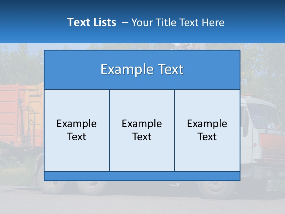 A Yellow And Orange Truck Parked On The Side Of A Road PowerPoint Template
