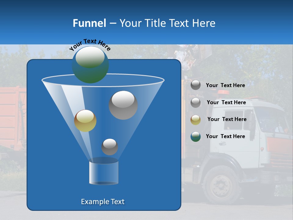 A Yellow And Orange Truck Parked On The Side Of A Road PowerPoint Template