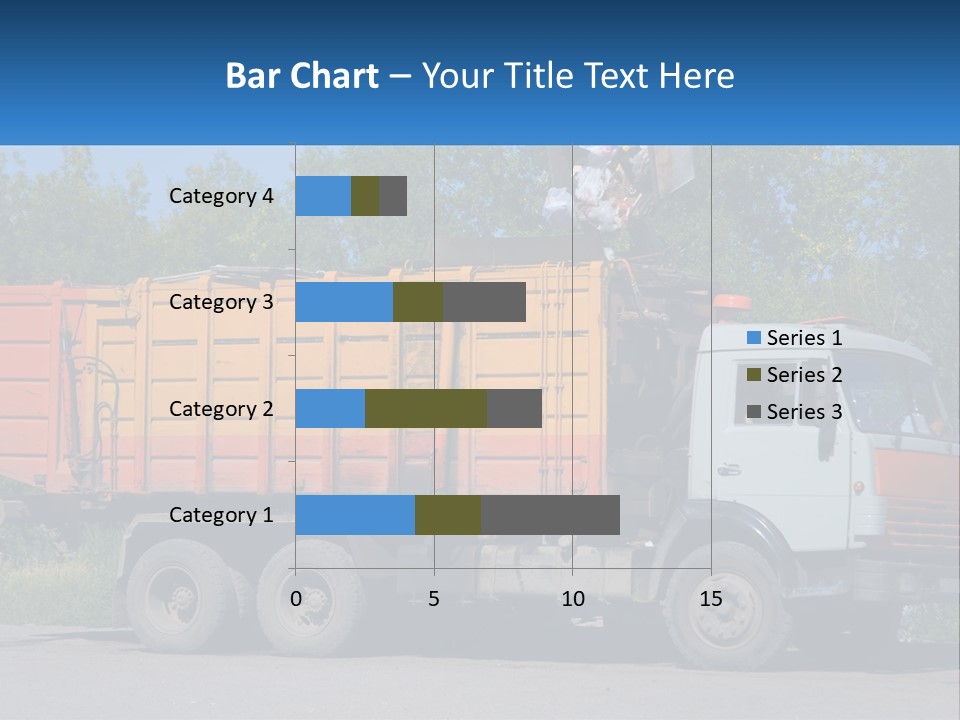 A Yellow And Orange Truck Parked On The Side Of A Road PowerPoint Template
